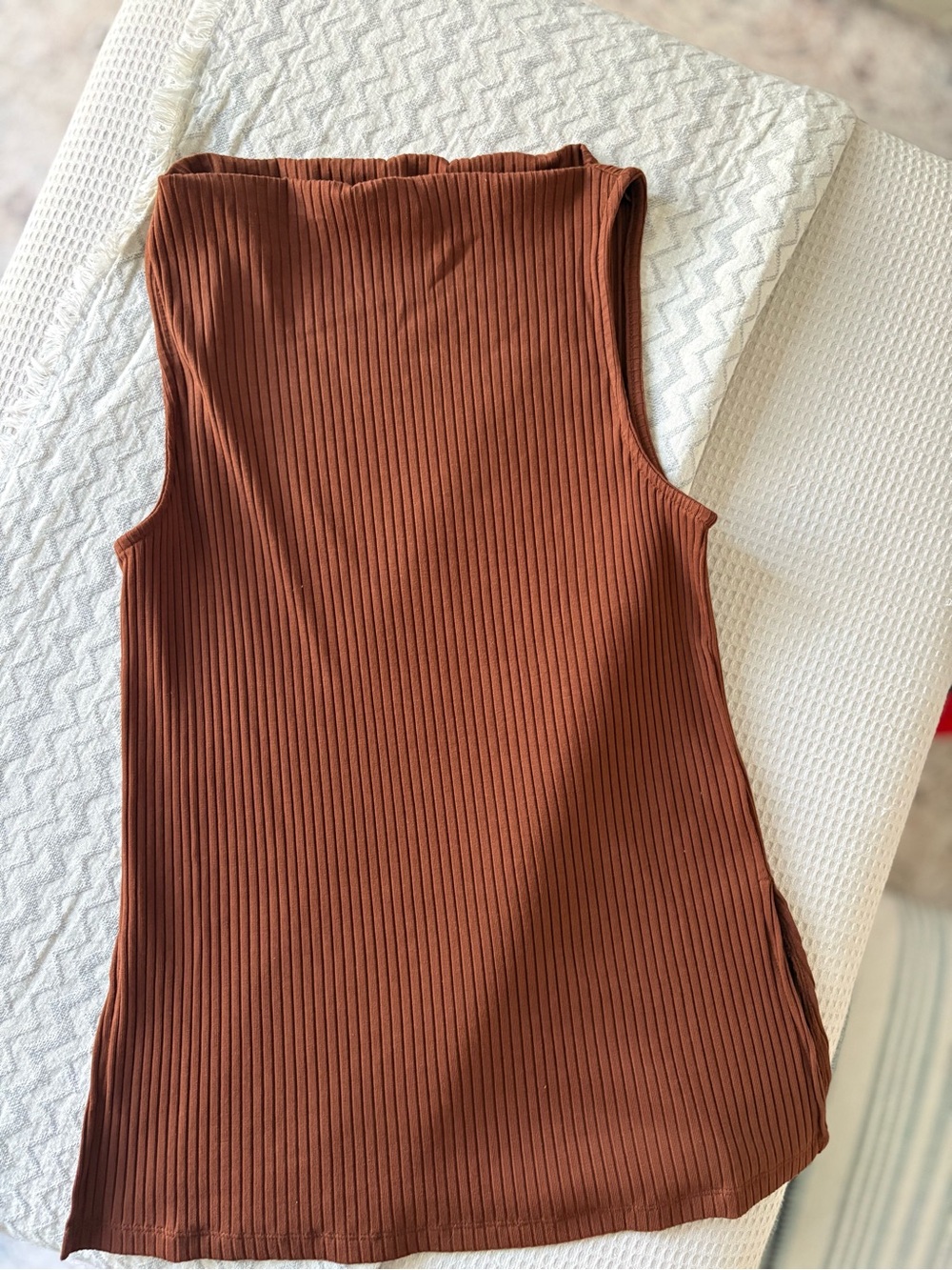 Old Navy Ribbed Sleeveless Tank Top - Rust Brown